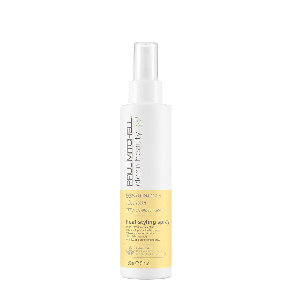 Paul Mitchell Clean Beauty Heat Styling Spray bottle for everyday heat protection and shine.