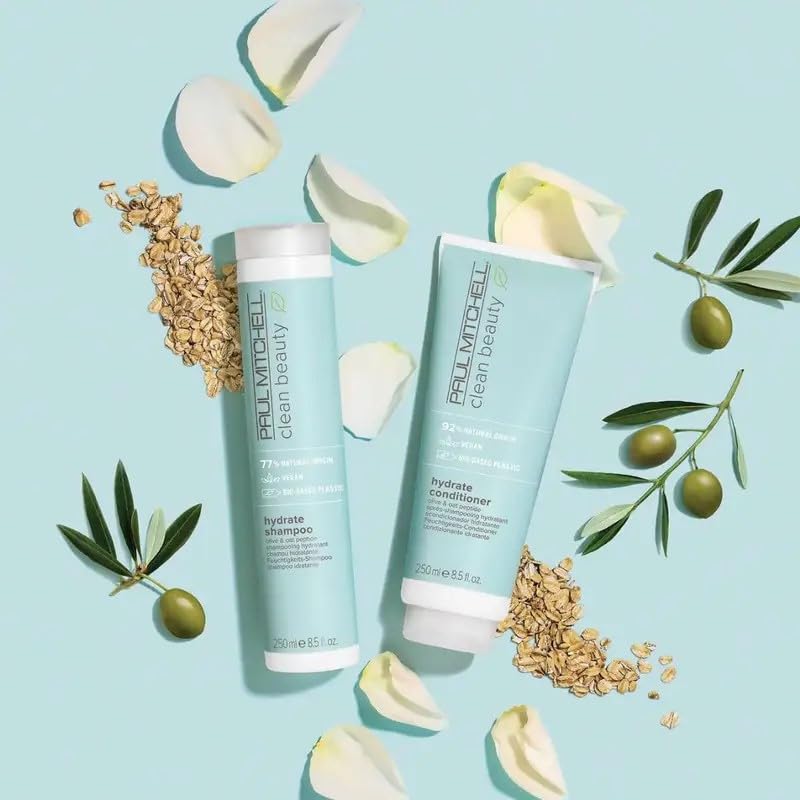 Paul Mitchell Clean Beauty Hydrate Shampoo packaging highlights bio-based plastic