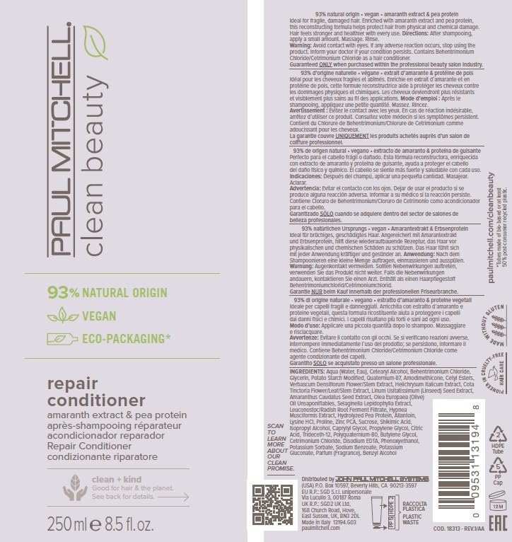 Paul Mitchell Clean Beauty Repair Conditioner fragrance note delicate floral musk.