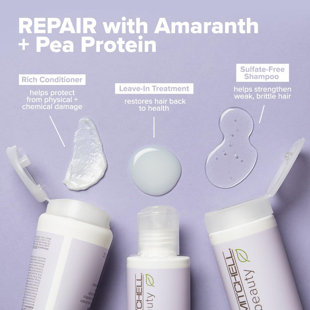 Paul Mitchell Clean Beauty Repair Conditioner texture close-up showing creamy consistency for nourishment.