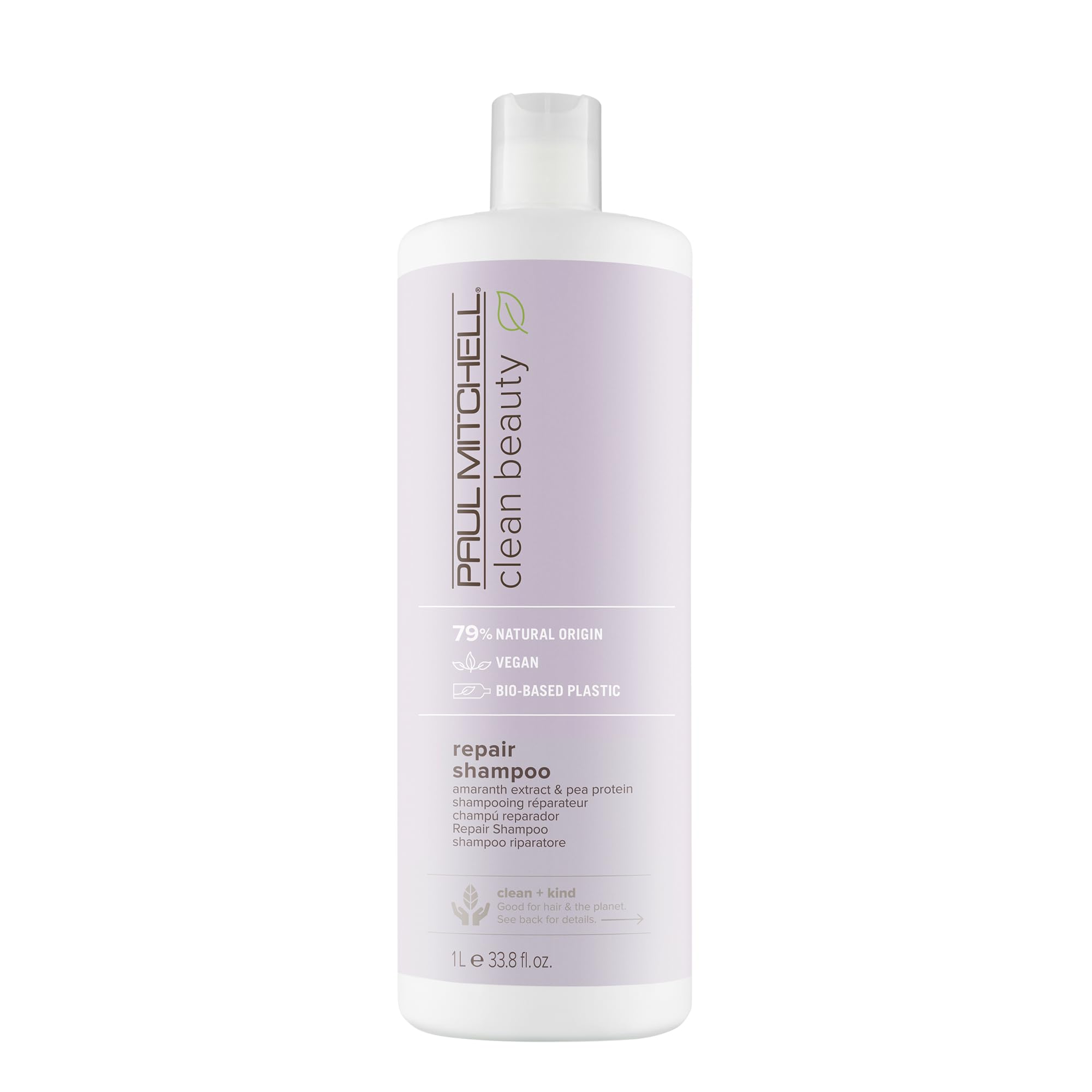 Paul Mitchell Clean Beauty Repair Shampoo bottle close-up for stronger hair repair