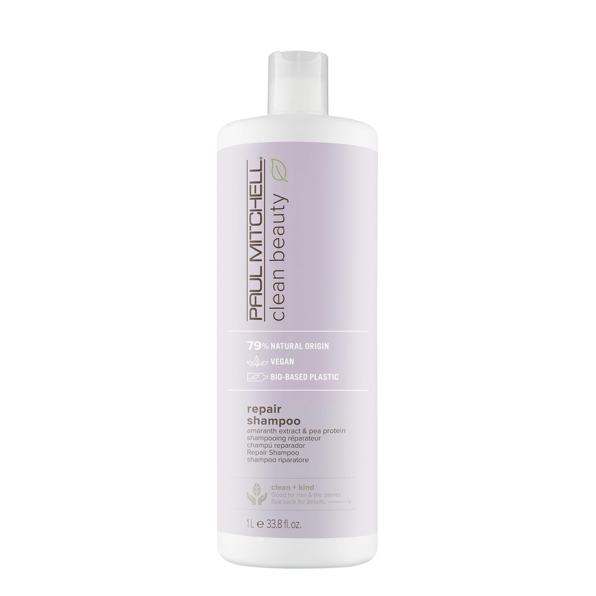 Paul Mitchell Clean Beauty Repair Shampoo bottle close-up for stronger hair repair