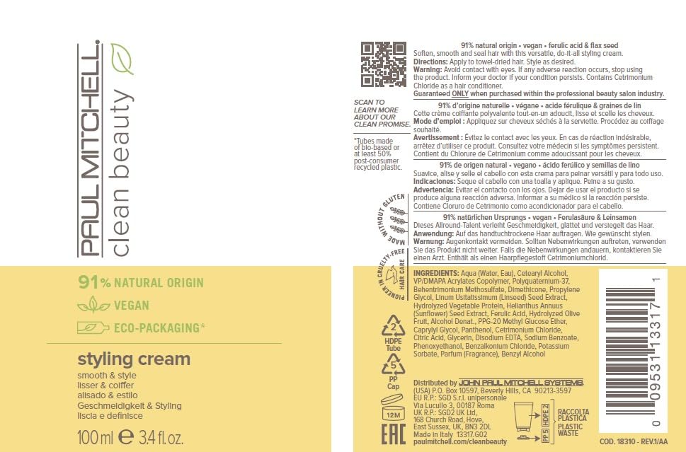 Paul Mitchell styling cream emphasizing memory and control for defined looks