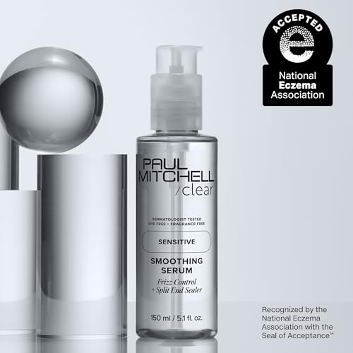 Paul Mitchell Clear Smoothing Serum dropper dispensing lightweight primer for sensitive skin.
