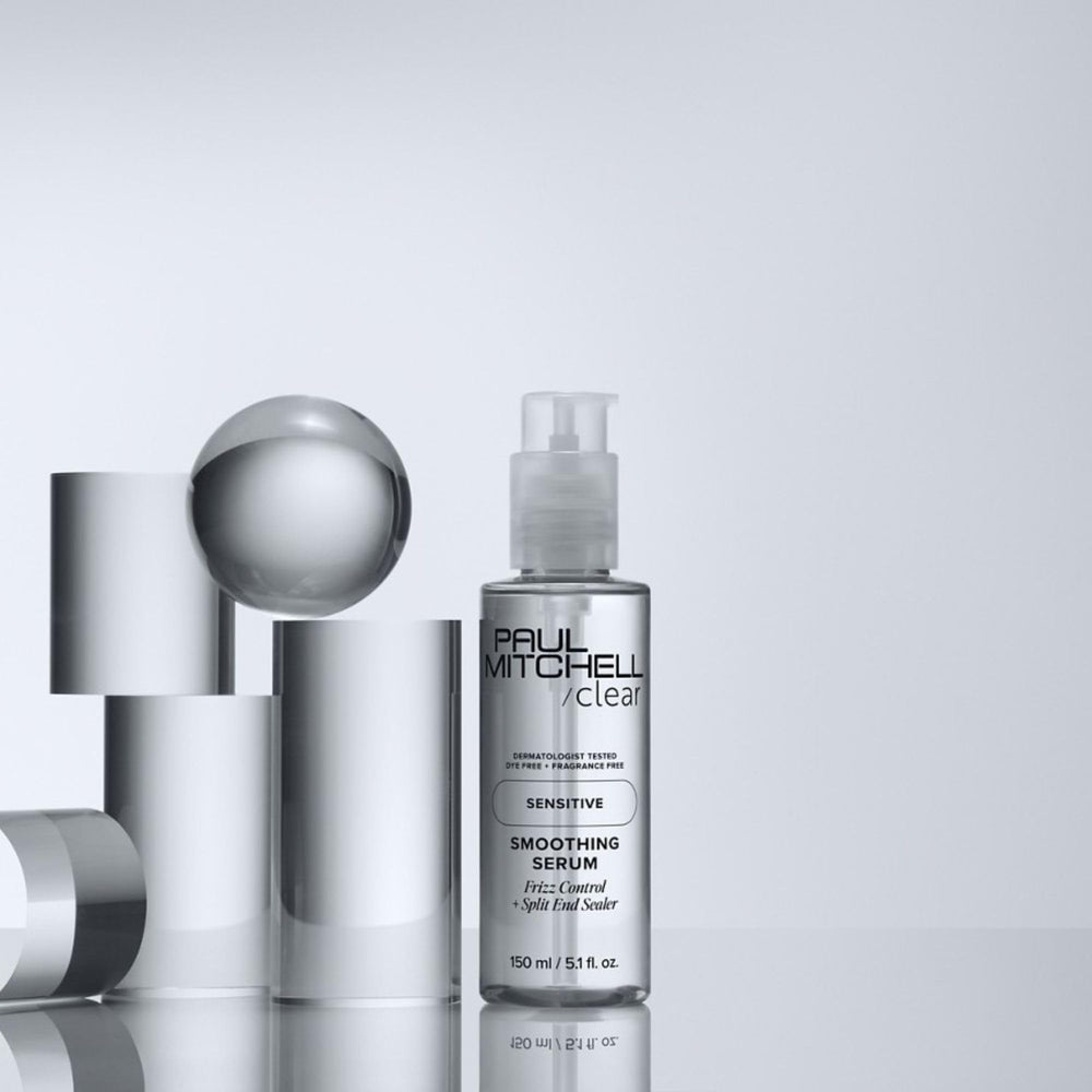 Paul Mitchell Clear Smoothing Serum fragrance-free formula ideal for sensitive scalps.