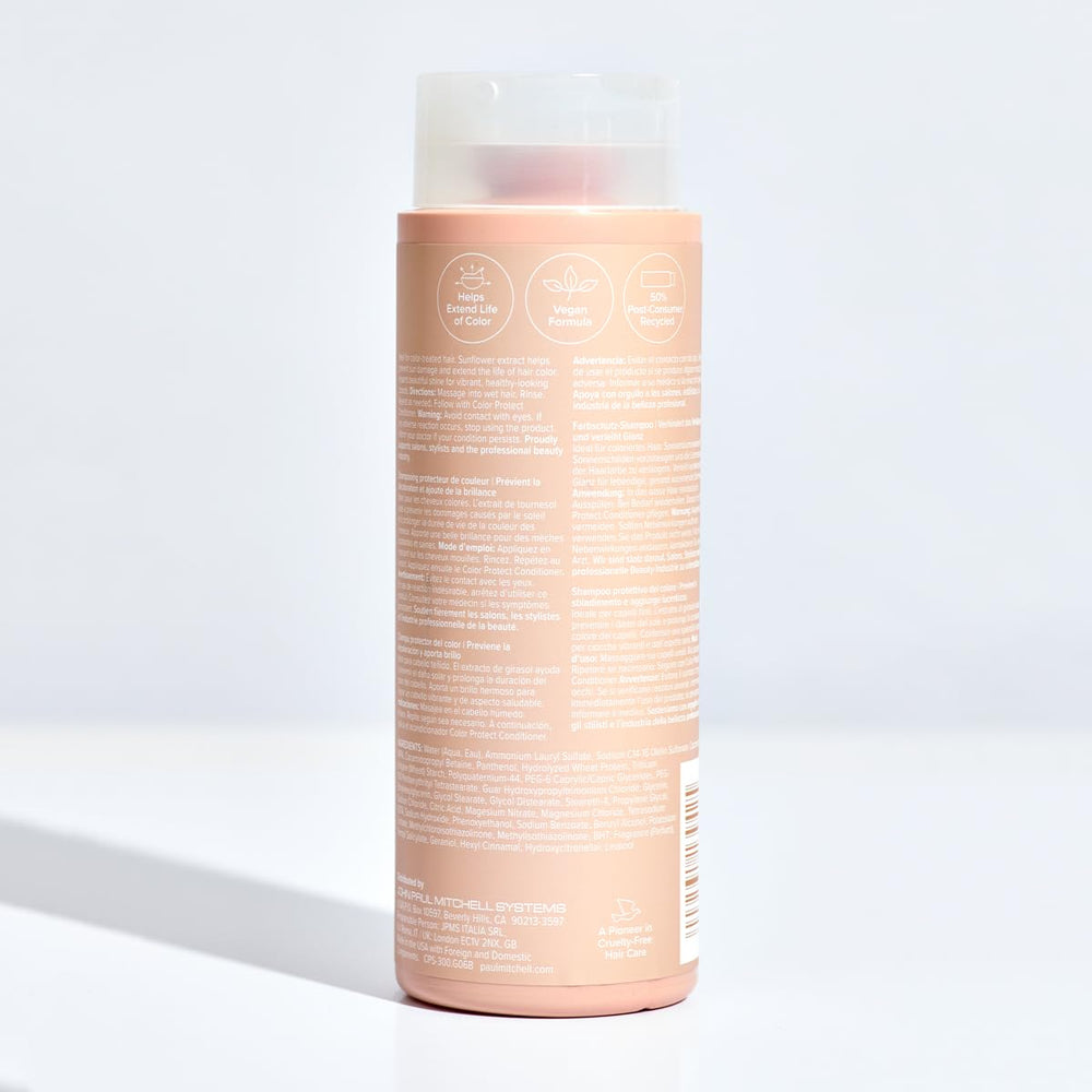 Paul Mitchell Color Protect Shampoo vibrant-shine after wash on model hair