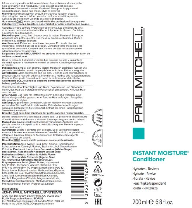 Fragrance notes of lemon, orange, lavender, and mint in Paul Mitchell conditioner