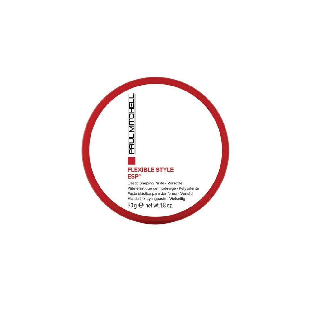 Paul Mitchell ESP Elastic Shaping Paste texture close-up highlights flexible hold.