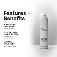 Shiny hair after applying Paul Mitchell Extra-Body Firm Hairspray in sunlight