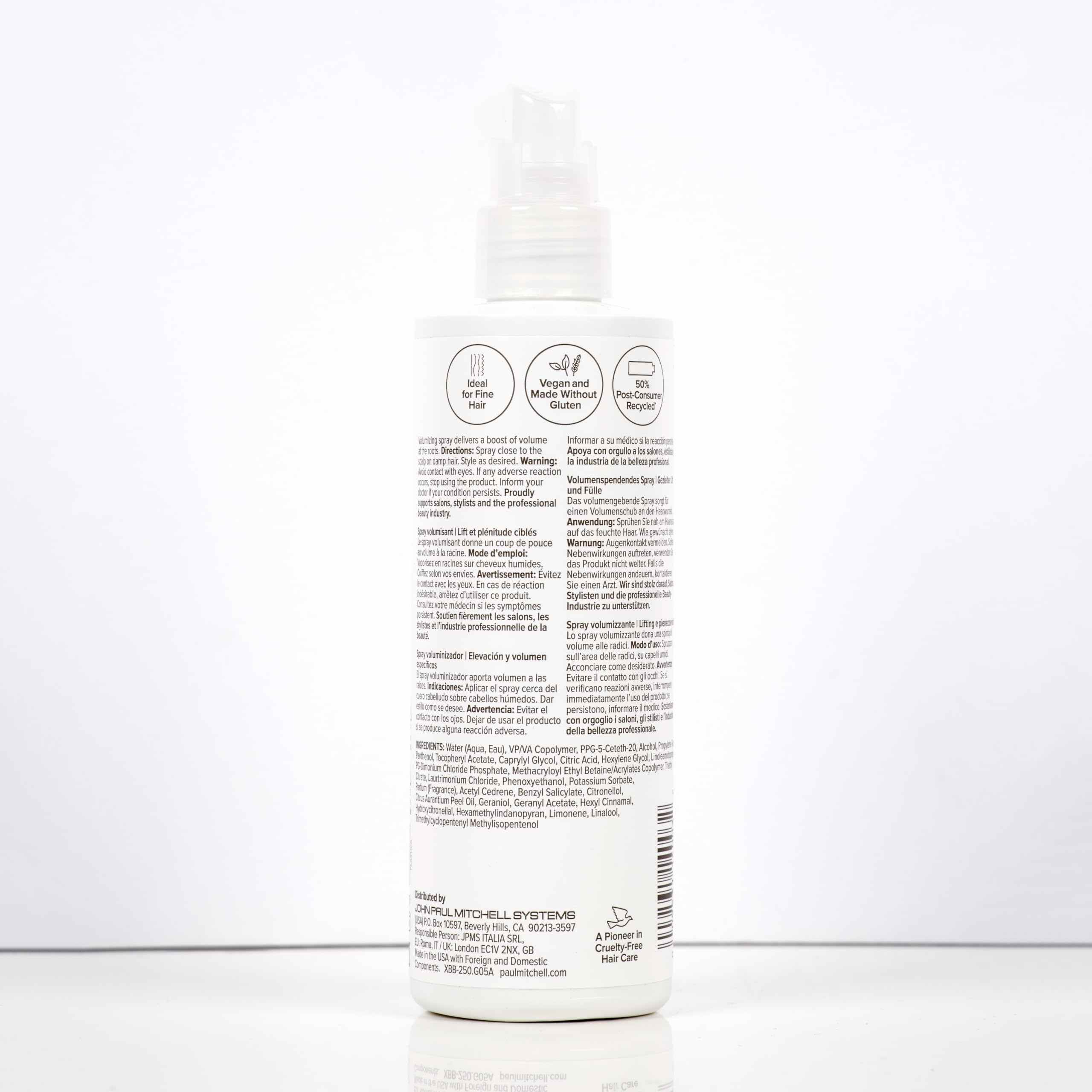 Paul Mitchell Extra-Body Root Boost spray forming lightweight lift near the roots