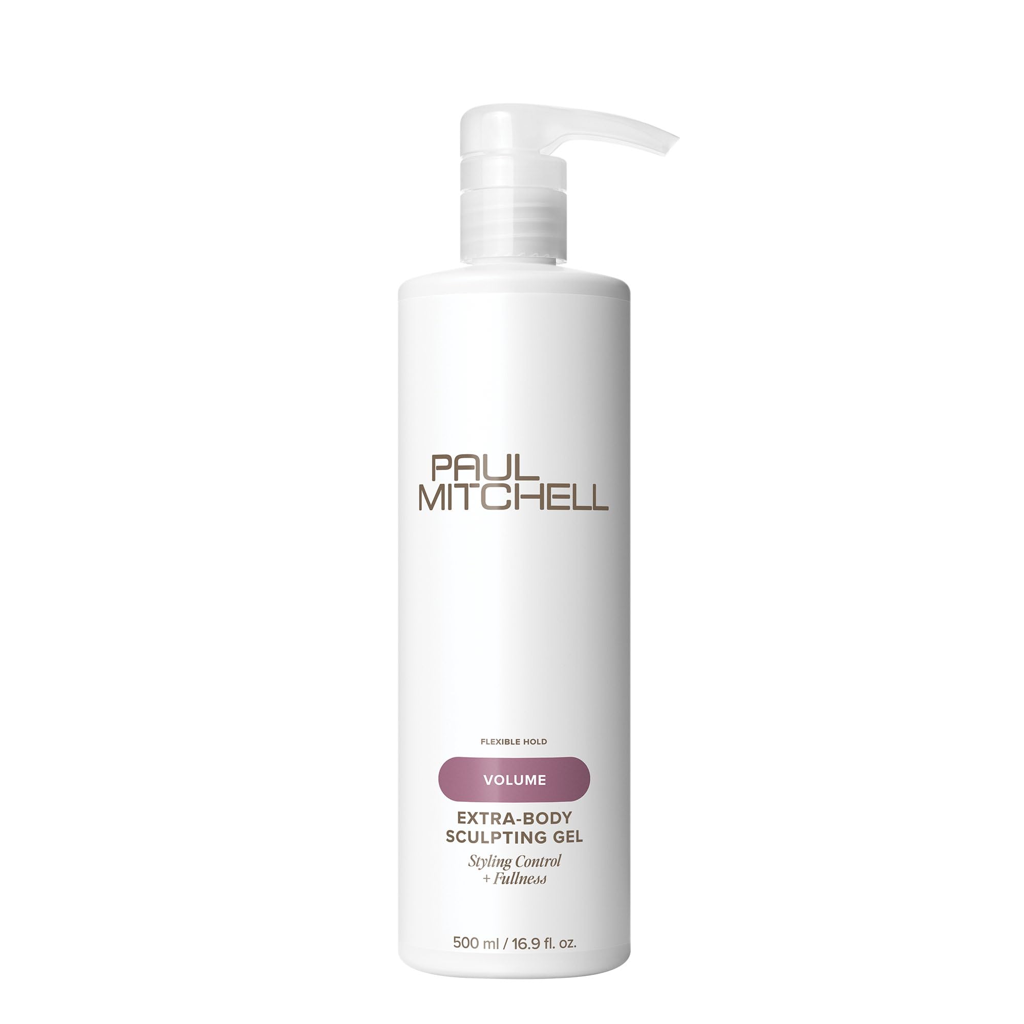 Paul Mitchell Extra-Body Sculpting Gel bottle front view delivering voluminous, brushable results.
