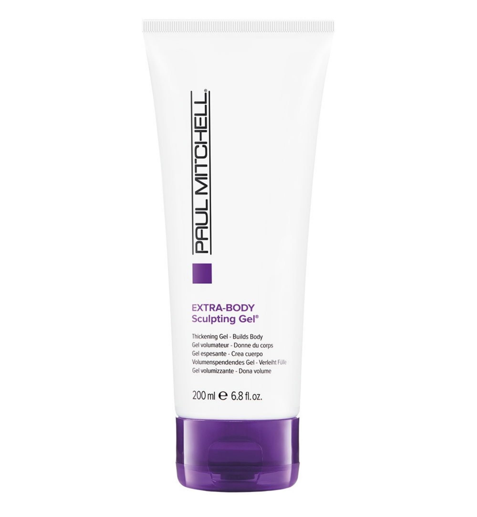 Paul Mitchell Extra-Body Sculpting Gel bottle boosts volume for fine hair