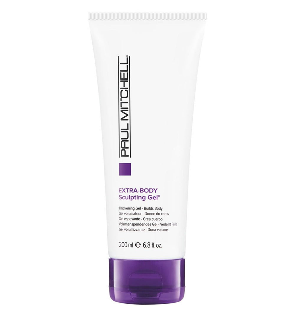 Paul Mitchell Extra-Body Sculpting Gel bottle boosts volume for fine hair