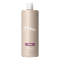 Paul Mitchell Extra-Body Shampoo bottle front view highlighting volumizing formula for fullness.