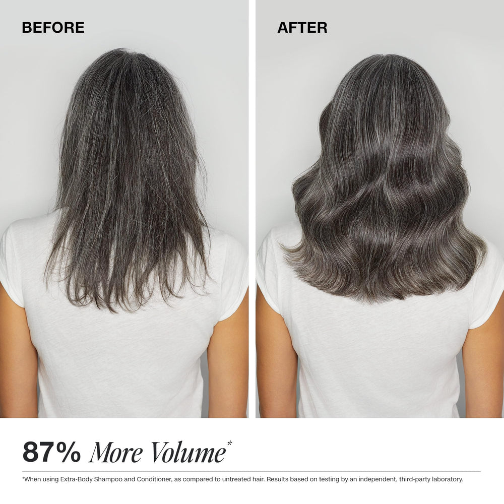 Paul Mitchell Extra-Body Shampoo wet hair scene suggests added bounce