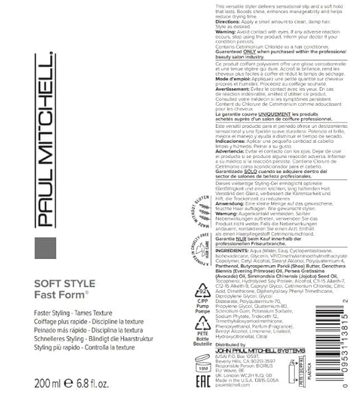 Paul Mitchell Fast Form fragrance notes highlight floral, fruity aroma