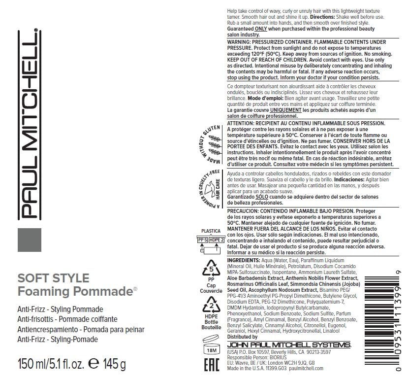 Paul Mitchell Foaming Pommade PCR packaging emphasizing sustainability
