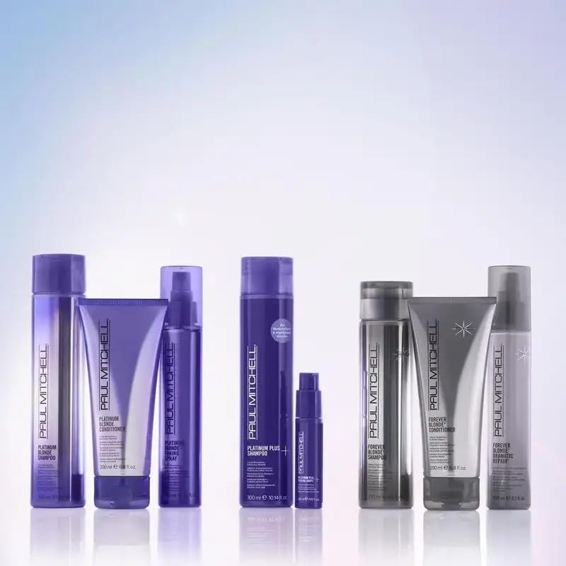 Applying Paul Mitchell Forever Blonde Conditioner from mid-lengths to ends.