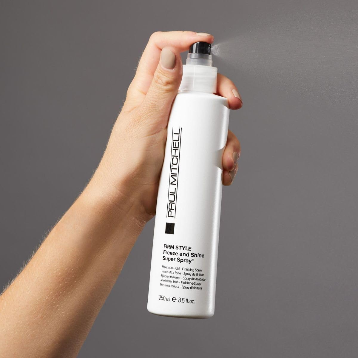 Paul Mitchell Freeze and Shine close-up hair shaft showcases radiant shine and defined style.