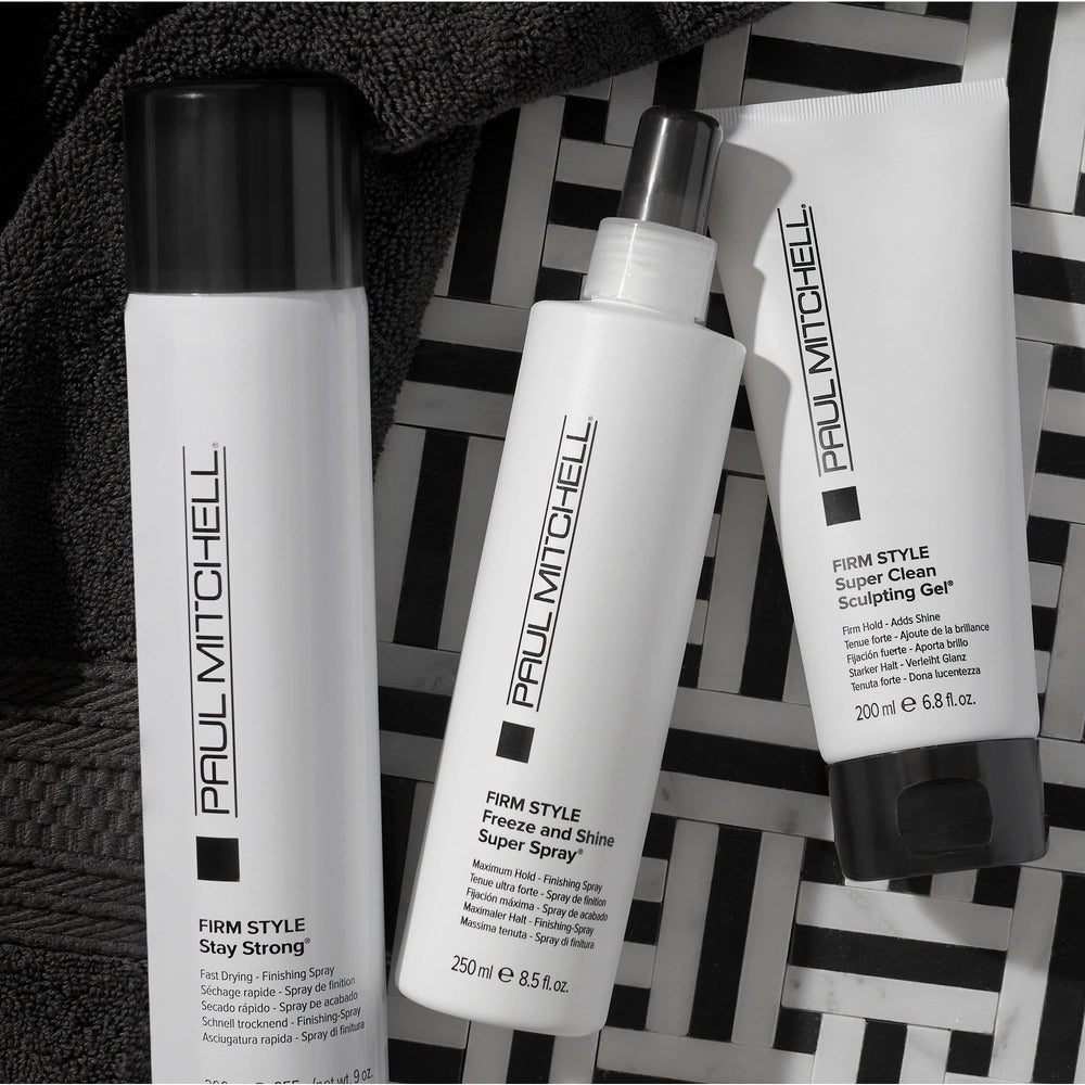 Paul Mitchell Freeze and Shine used on coarse hair adds texture and hold.