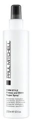 Paul Mitchell Freeze and Shine bottle close-up shows long-lasting hold.