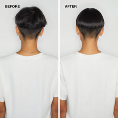 Paul Mitchell Gloss Drops on damp hair used as blowout primer for smoothness.