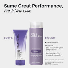 Paul Mitchell Platinum Blonde Violet Conditioner pour highlights violet pigments for brass reduction.