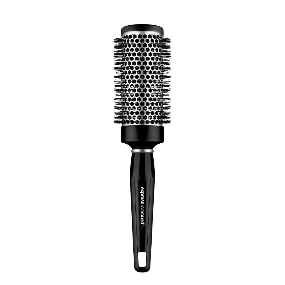 Paul Mitchell Pro Tools Express Ion Aluminum Round Brush Large front view for quick blow-dry styling.