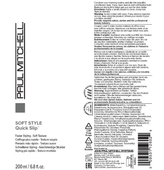 Paul Mitchell Quick Slip lightweight-cream provides a gentle, versatile base for styling.