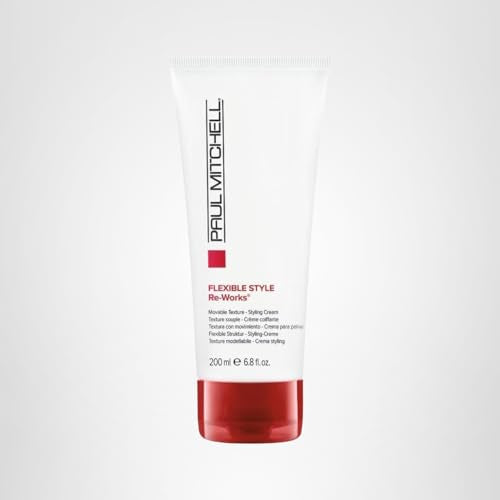 Paul Mitchell Re-Works Styling Cream on styled hair showcasing bendable texture and shine