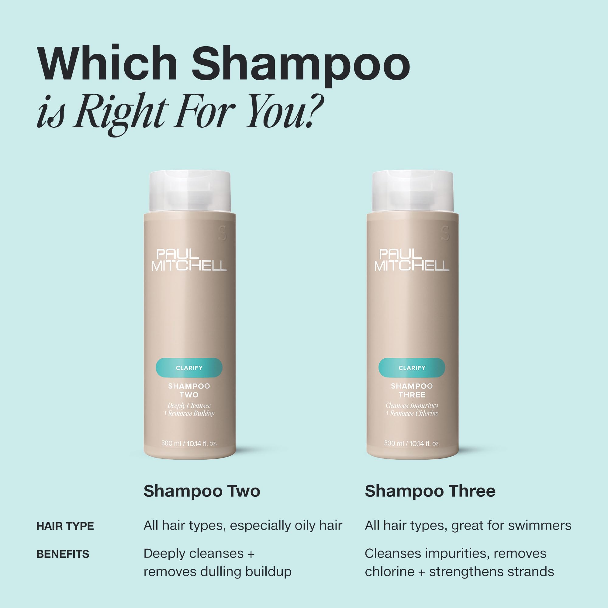 Paul Mitchell Shampoo Two before-after comparison highlights visible shine and body