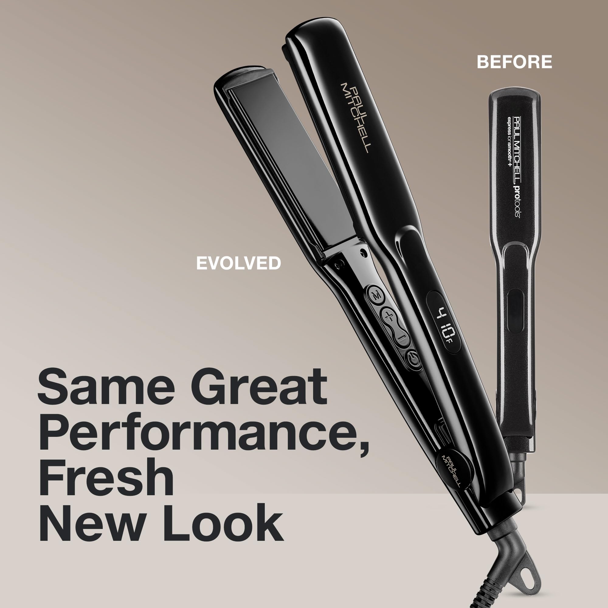 Paul Mitchell Smooth+ flat iron showing even heat distribution in action