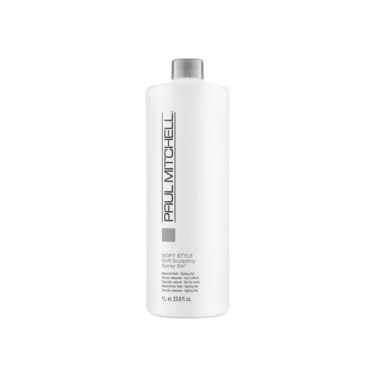 Paul Mitchell Soft Sculpting Spray Gel bottle shows natural hold and shine
