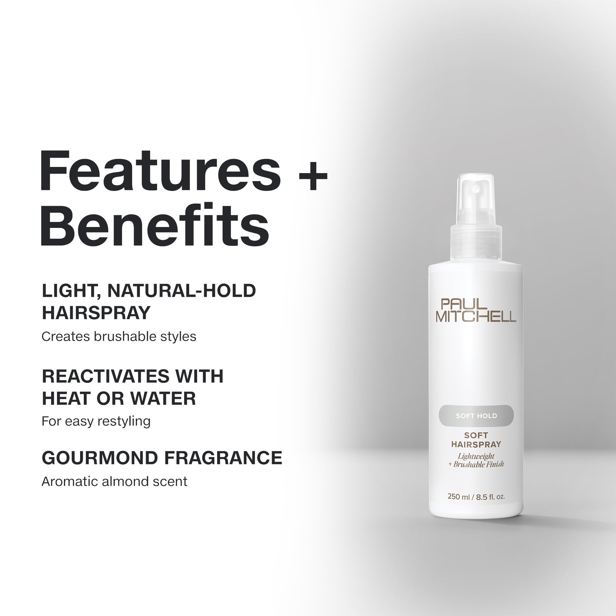 Paul Mitchell Soft Spray provides brushable, touchable finish for everyday polish