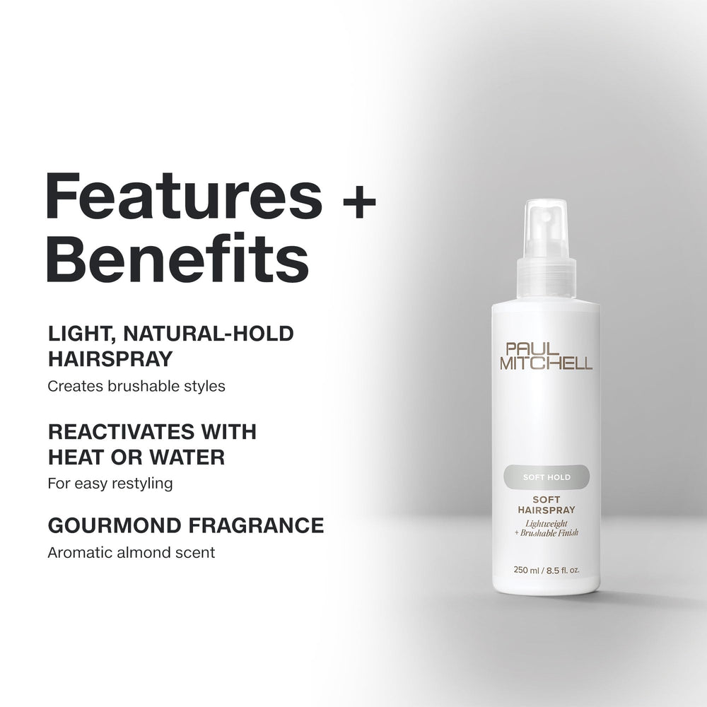 Paul Mitchell Soft Spray provides brushable, touchable finish for everyday polish