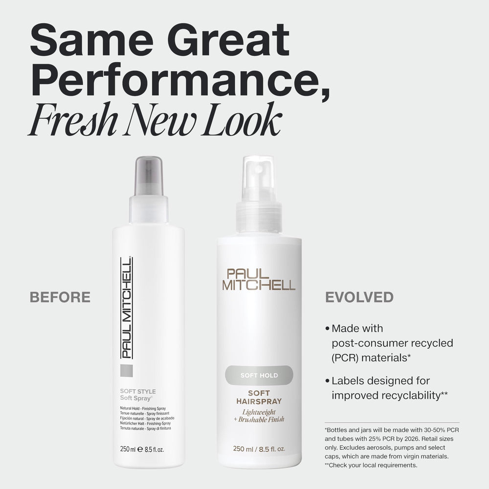 Paul Mitchell Soft Spray mist application shows easy restyling with heat or water
