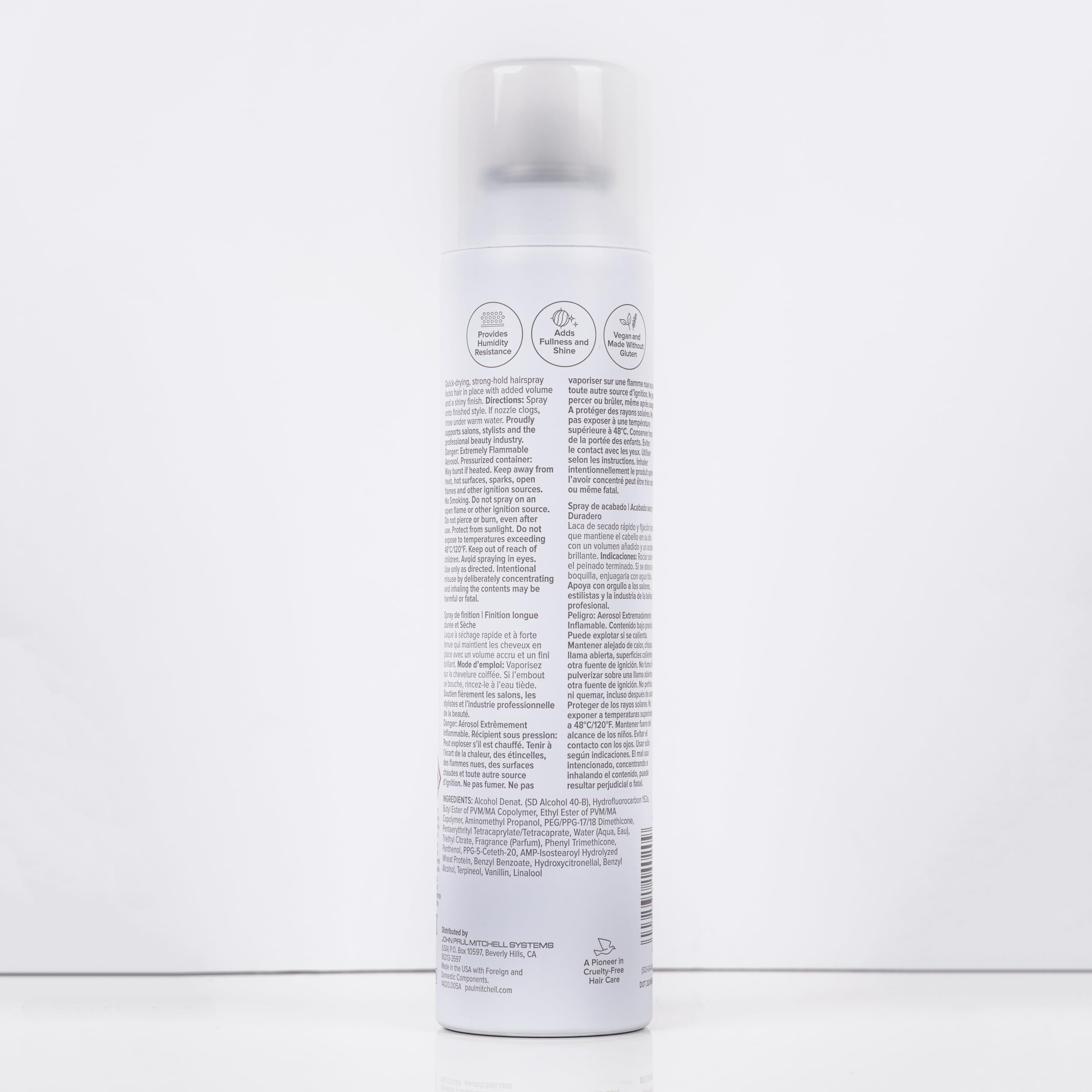 Paul Mitchell Super Clean Extra Hairspray demonstrates humidity resistance for all-day shape.