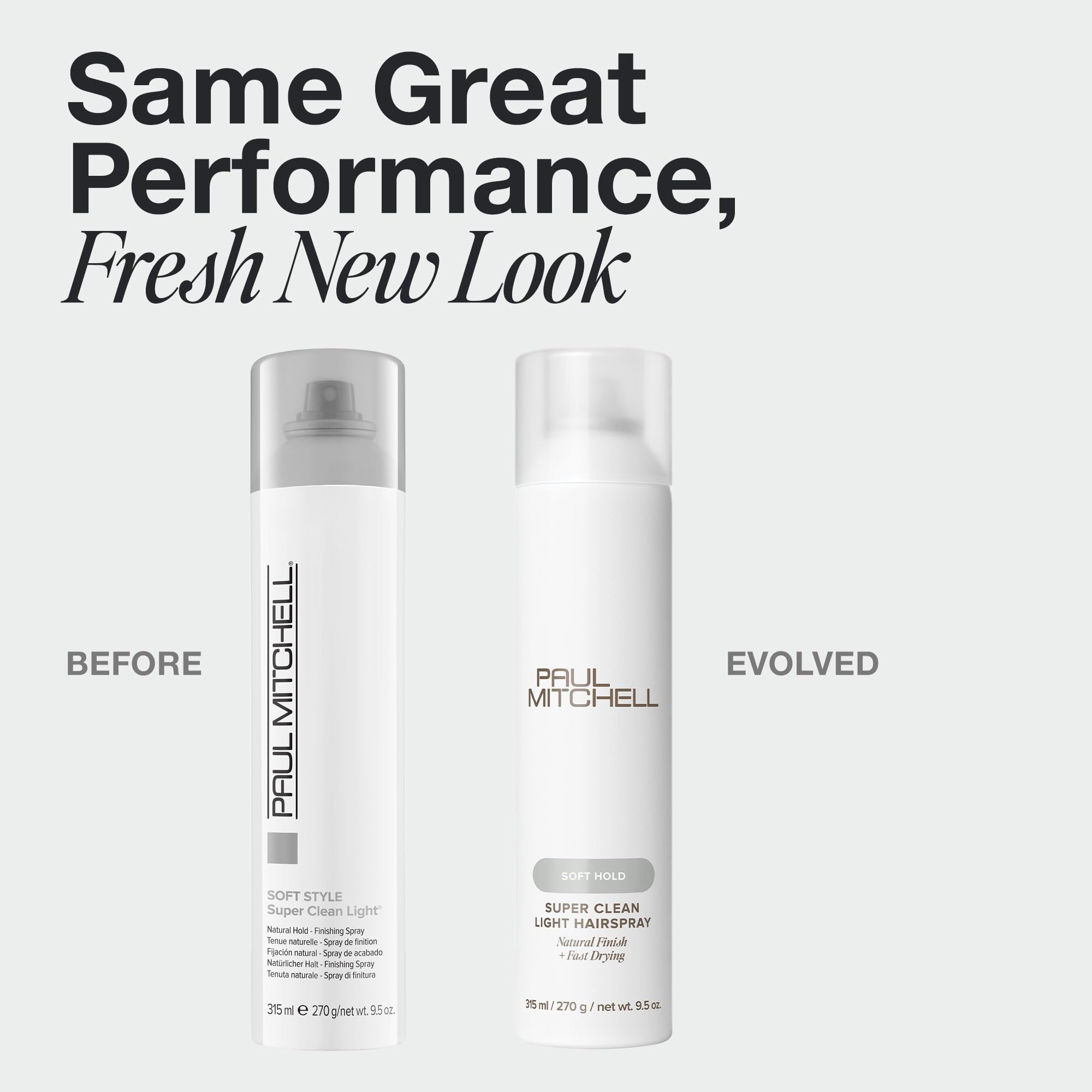 Paul Mitchell Super Clean Light Hairspray dispersion mist provides even coverage with quick-dry action.