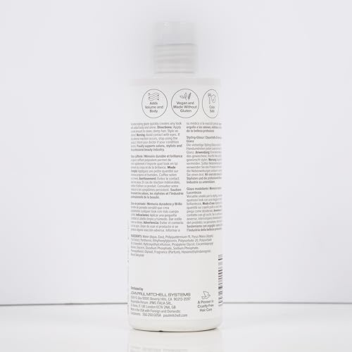 Paul Mitchell styling glaze demonstrates air-dried to sleek looks