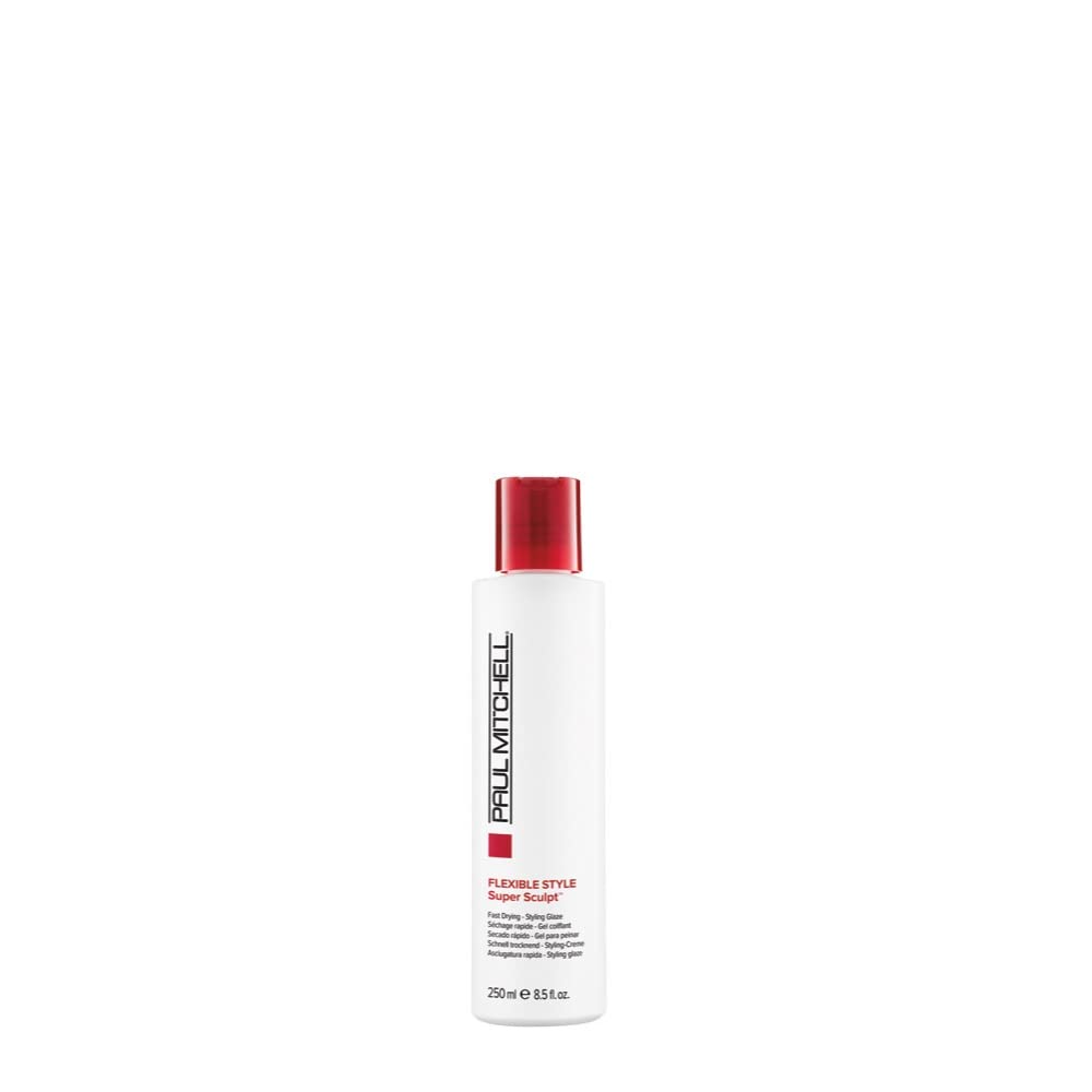 Paul Mitchell Super Sculpt styling glaze bottle demonstrating flexible hold