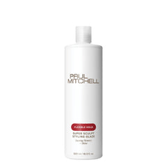 Paul Mitchell Super Sculpt Styling Glaze bottle shows quick-drying shine for all hair types.