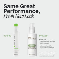 Paul Mitchell Super Skinny Relaxing Balm hair swatch demonstrates smooth texture.