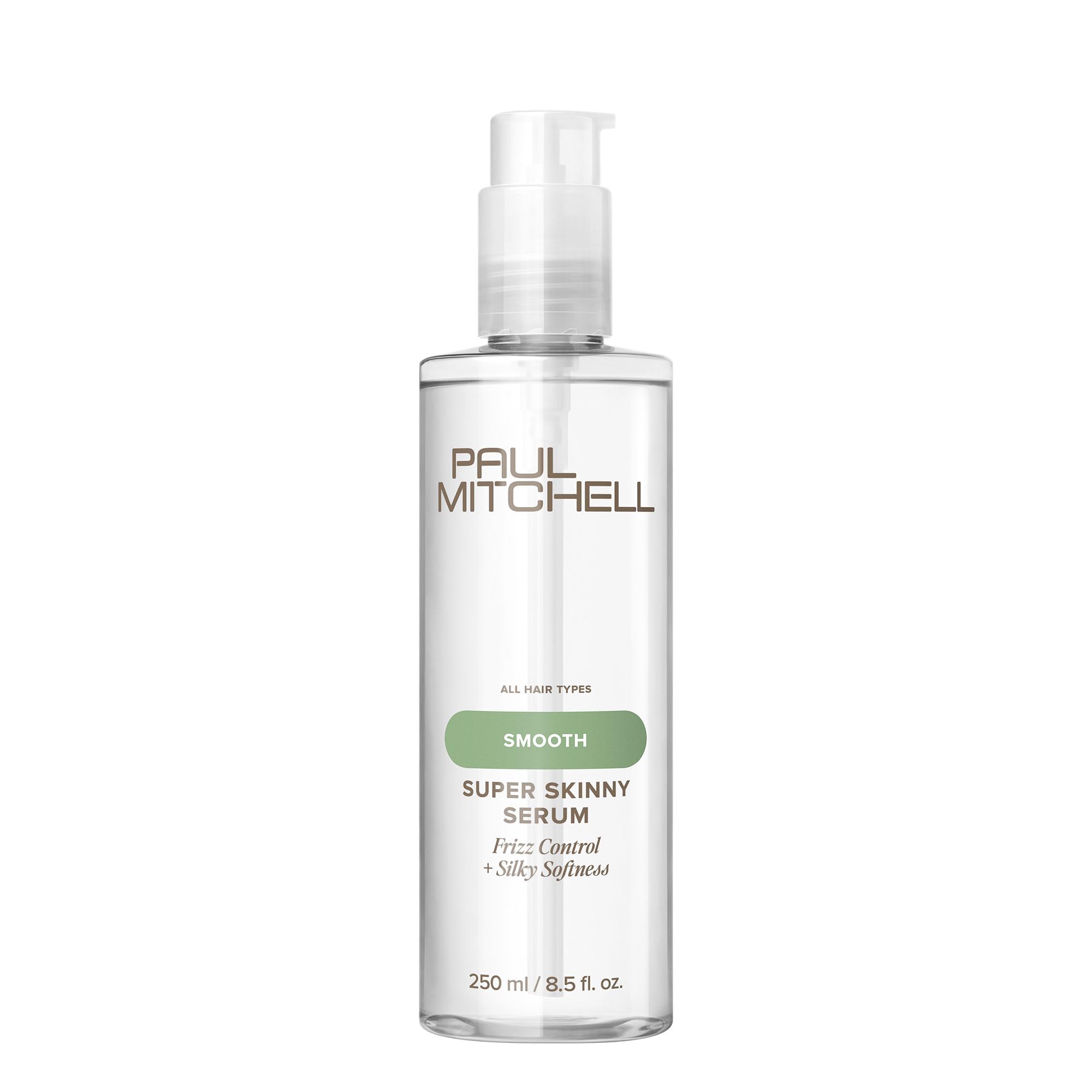 Paul Mitchell Super Skinny Serum bottle shows compact packaging for easy travel styling