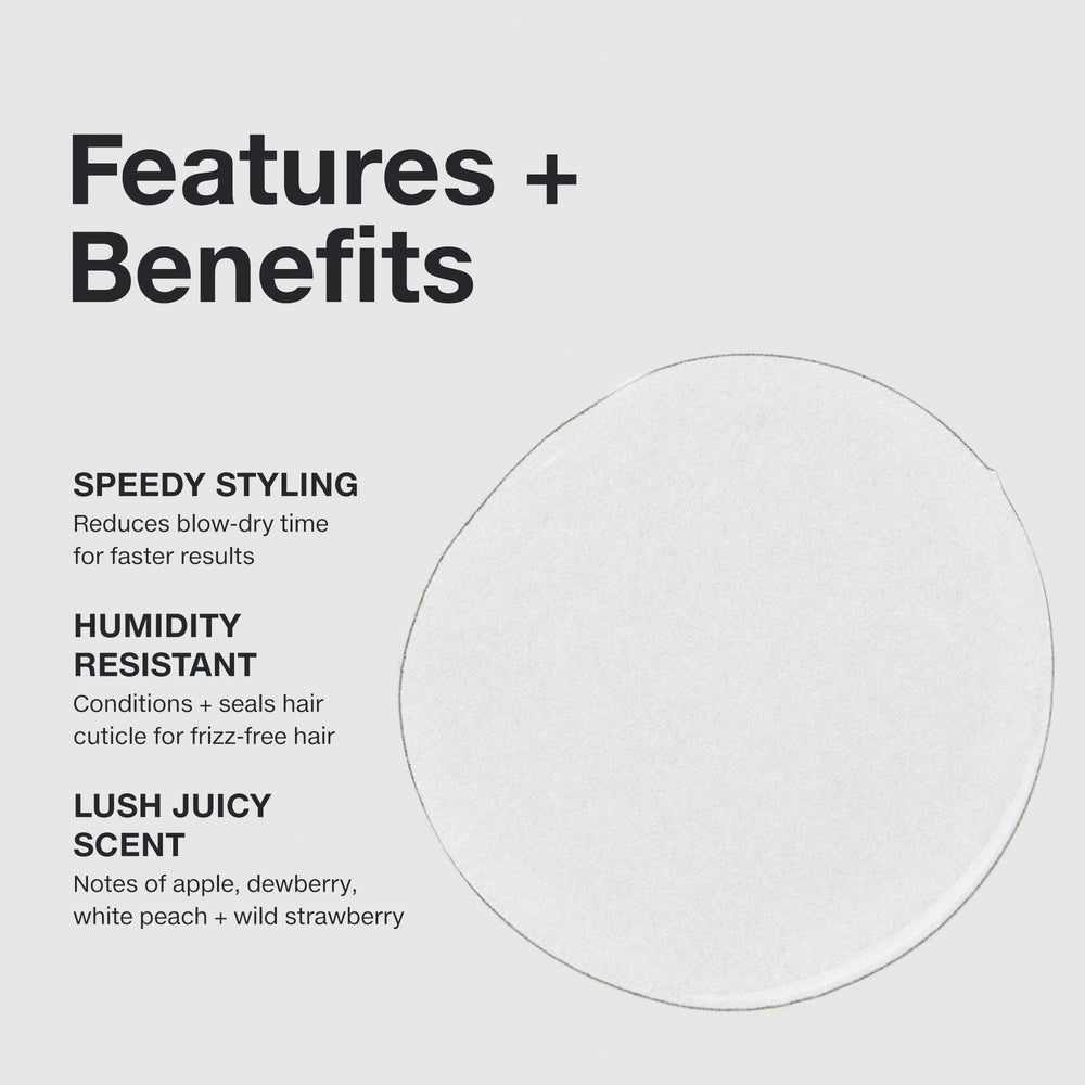 Paul Mitchell Super Skinny Serum on frizz-prone strands for humidity resistance and smoother finish