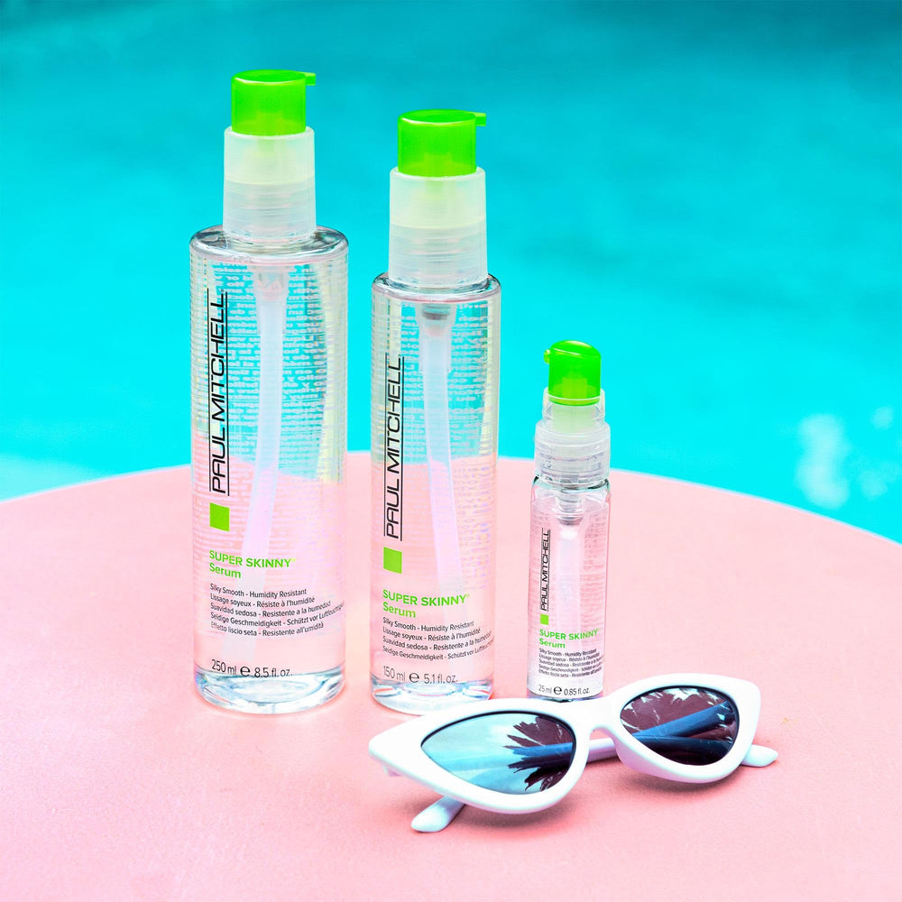 Paul Mitchell Super Skinny Serum humidity resistance supports weather-ready styles.