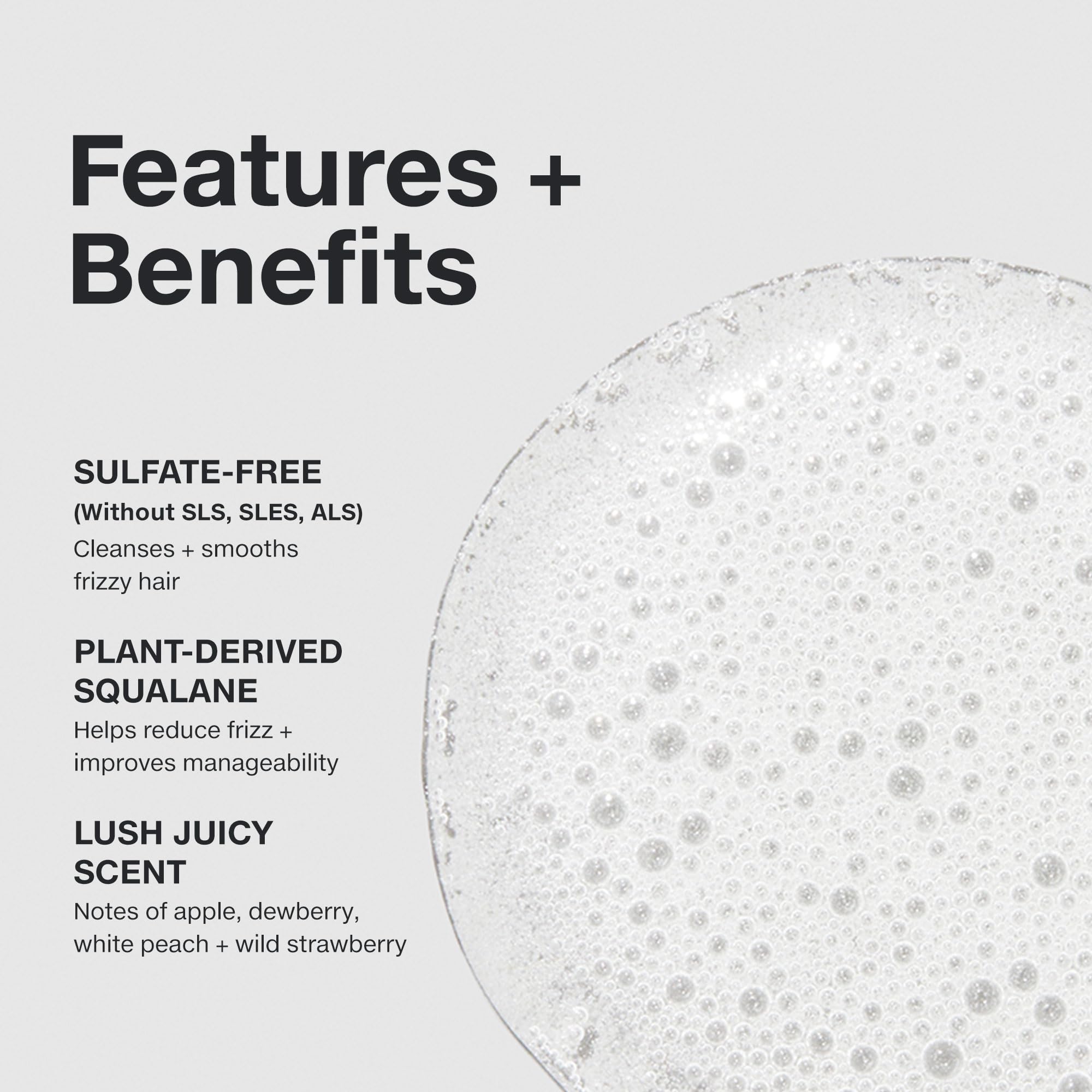 Paul Mitchell shampoo formula uses plant-derived squalane to reduce frizz.