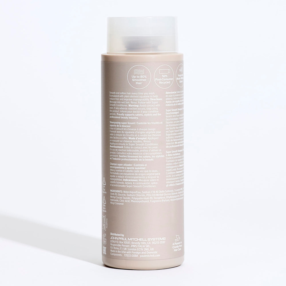 Paul Mitchell shampoo used in shower promotes smoother hair after a daily routine.