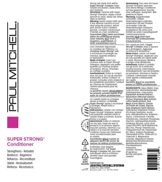 Paul Mitchell Super Strong Conditioner ingredients-canola-soybean image hints shine and moisture.