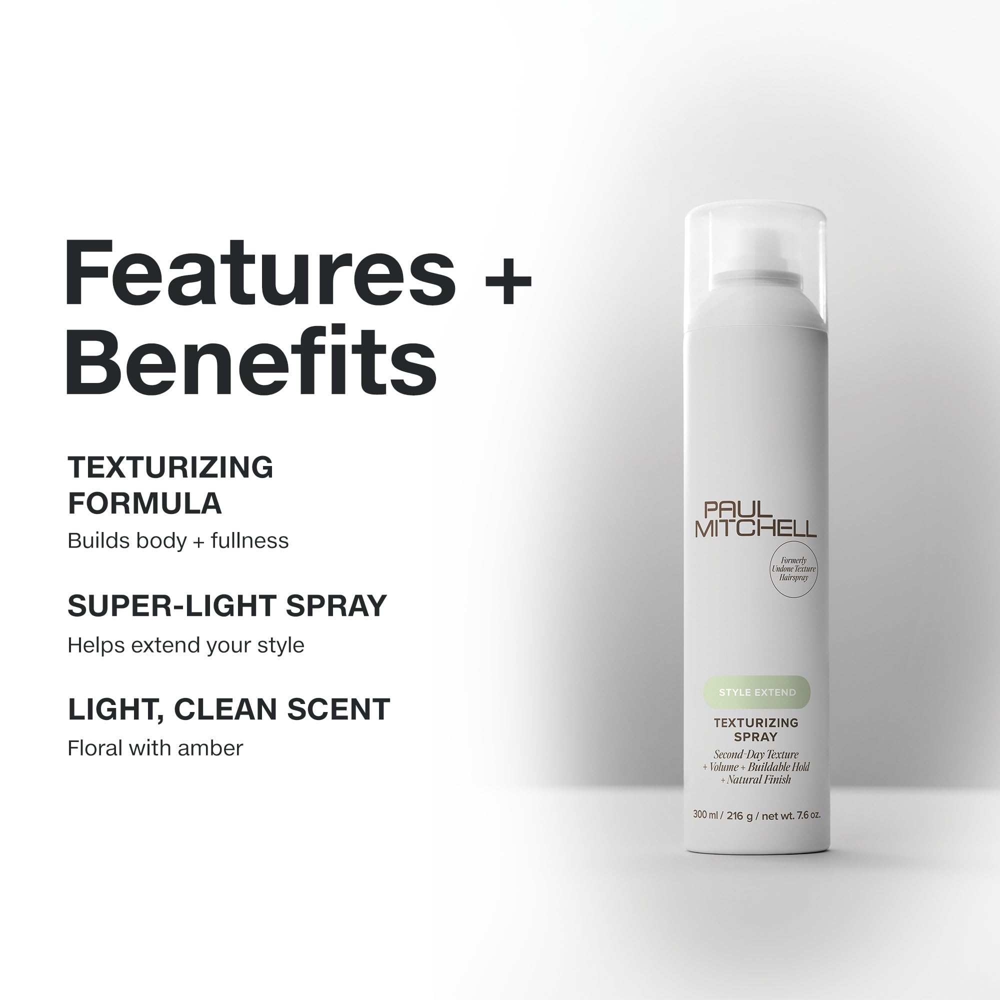 Paul Mitchell Texturizing Spray undone-texture finish on hair for natural movement