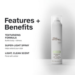 Paul Mitchell Texturizing Spray undone-texture finish on hair for natural movement